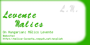 levente malics business card